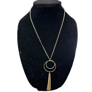 5/$20 Necklace with Circle Pendant and Metal Tassel